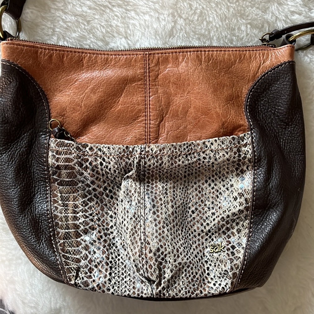 The Sak Color Block Python Print Shoulder Hobo Bag - image 2